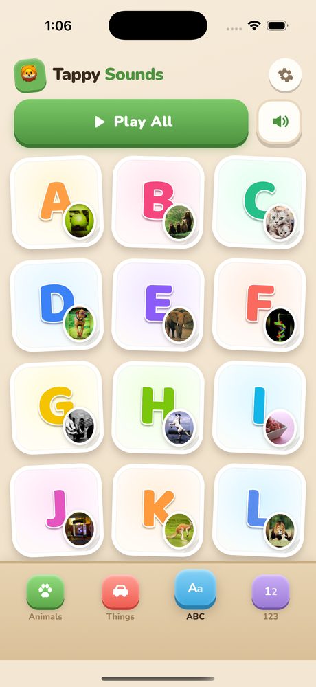 Tappy Sounds ABC screen